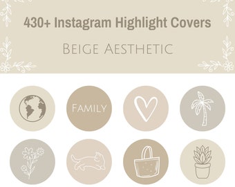 Beige Instagram Highlight Covers, Neutral IG Story Icons, Beige Minimalist Covers, Vanilla Girl Instagram Story Covers