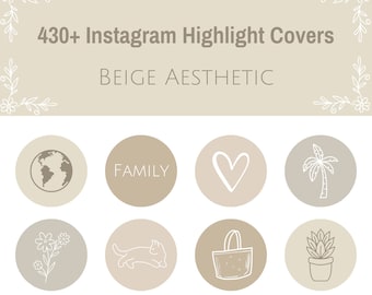 Beige Instagram Highlight Covers, Neutral IG Story Icons, Beige Minimalist Covers, Vanilla Girl Instagram Story Covers