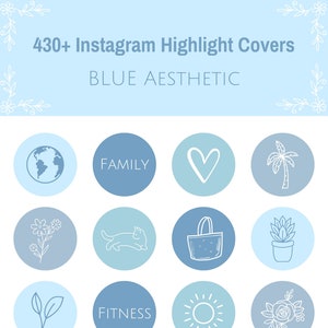 Blue Aesthetic Instagram Highlight Covers, Soft Blue IG Story Icons, Minimalist Instagram Covers, Blue Highlight Covers