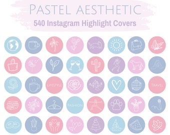 Pastel Instagram Icons, Minimalist Instagram Covers, Pastel IG Covers, Pastel Highlight Icons, Pastel Aesthetic Instagram Highlight Covers