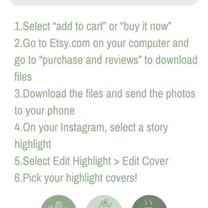 Green Aesthetic Instagram Highlight Icons, Neutral Green IG Story Covers, Minimalist Instagram Icons, Green Highlight Icons image 7