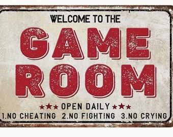 Panneau en aluminium Bienvenue dans la salle de jeux