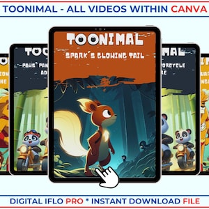 Toonimal: alle tekenfilmvideo's bewerkbaar in canva | Leuke, boeiende animaties voor kinderen, docenten en makers | 60 video's op canvas | Meer informatie