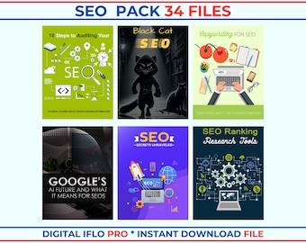 SEO Marketing Pack: 34 PLR & MRR Files (Digital Download)