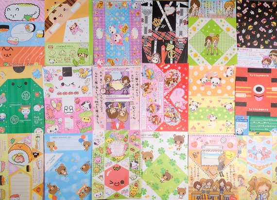50 piece Kawaii Origami memo sheet grab bag Vintage/Rare/Difficult to find Japanese brands Crux, Q-lia, Kamio,and more !
