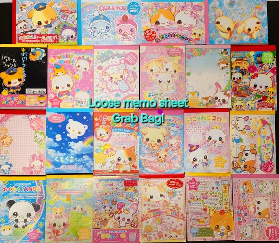 50-piece ULTRA Rare "kawaii pet" favorites! Vintage Individual loose memo sheet Grab Bag.By Kamio Japan, Crux, Q-lia, & more! Heisei, Retro,
