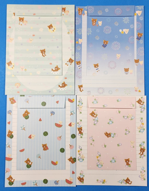 2015-Rilakkuma "summer time" 12-Piece kawaii letter set. By San-x Japan