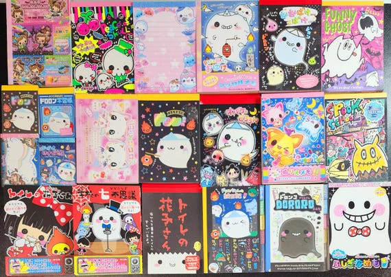 Halloween special! Japanese Ghost "Obake" & witch themed LOOSE memo sheet Grab Bag in various sizes. Heisei Retro Vintage/Rare/NIP. Heisei