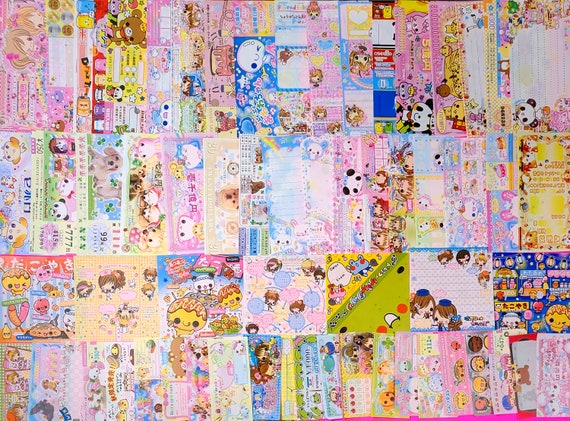 70-piece Kawaii Bill/Coupon style loose memo sheets in various sizes. Vintage/Rare/HTF by Q-lia, San-x, Crux, Kamio Japan Retro Y2K