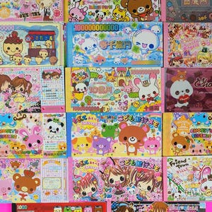 30-Piece Large Kawaii Bill/Coupon style Memo Sheets: Vintage Japanese Brands Q-Lia, Kamio, Crux, San-x etc.