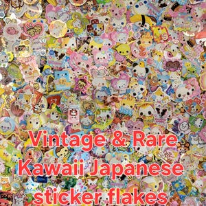Vintage Kawaii Japanese Sticker Flakes & Ohajiki Grab Bag