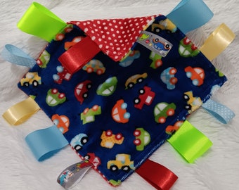 Minky and Ribbons Comfort Item- Cute Cars