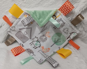 Minky and Ribbon Comfort Item - FARMYARD FRIENDS