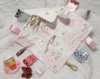 Minky and Ribbons Comfort Item - Mermaids and Narwals