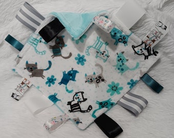 Minky and Ribbons Comfort Item - CUTIE CATS