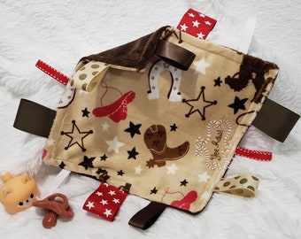 Minky and Ribbons Comfort Item - Cowboy Theme