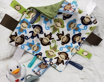 Minky and Ribbons Comfort Item - Monkey