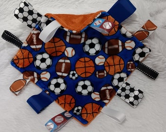 Minky and Ribbon Comfort Item - ALL THE BALLS