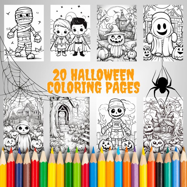 Halloween Coloring Pages - Etsy