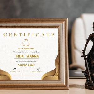 Rida Certificate lash bundle makeup certificate Diploma, Customized diploma, Diploma Template, Graduation Diploma, Instant Download
