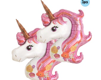 3 pcs Large Unicorn 3ft Balloon Balloons Unicorns party 3 pcs pack Decor Bouquet Fantasy Birthday Party Decorations believe in 7th 8th 6th 5