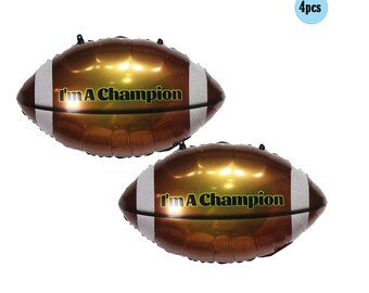 4 pcs Football Ball Balloons Balloon touchdown Birthday Ball birthday Decorations Down One Two 1st 2nd 3rd 4th Birthday