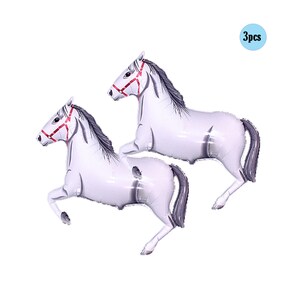 3 pcs White Horse Balloon 3 ft Balloons | Horses Balloon 3 pcs pack Decor Bouquet Derby Horse Races Bach Birthday Party Decorations