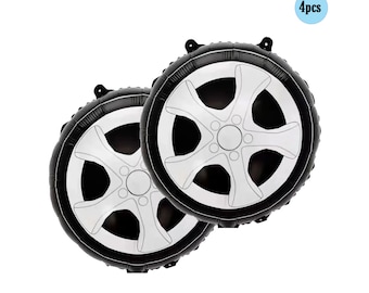 4 pcs Wheel Balloons Race Car Balloon Wheels Fast Racing Sport Car Decorations One Two 1st 2nd 3rd 4th Birthday Speed Track Birthday