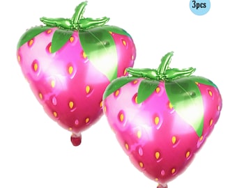 3 pcs Large Strawberry Balloon Balloons Strawberry party 3 pcs pack Decor Bouquet Berry sweet Birthday Party Decorations berry 1st 2nd