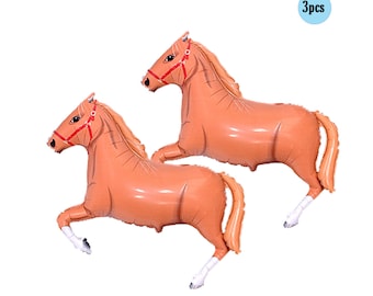 3 pcs Brown Horse Balloon 3 ft Balloons | Horses Balloon 3 pcs pack Decor Bouquet Derby Horse Races Bach Birthday Party Decorations