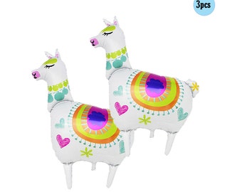 3 pcs Llama Balloon 3ft Balloons Llamas Balloon 3 pcs pack Fiesta Taco bout Bouquet Birthday Bach Shower Party Decorations Nacho graduation