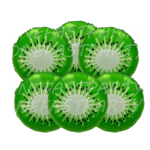 6 pcs Kiwi 18 inch Balloons | Kiwi Balloon 6 pcs pack Fruit Balloon Bouquet Kiwi Birthday Party Decorations Twotti Fruitti Party Kids Summer