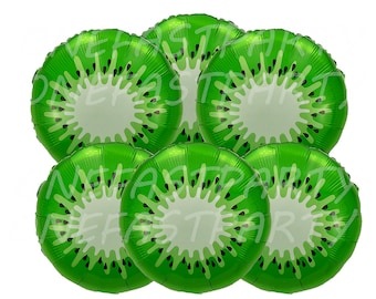 6 pcs Kiwi 18 inch Balloons | Kiwi Balloon 6 pcs pack Fruit Balloon Bouquet Kiwi Birthday Party Decorations Twotti Fruitti Party Kids Summer