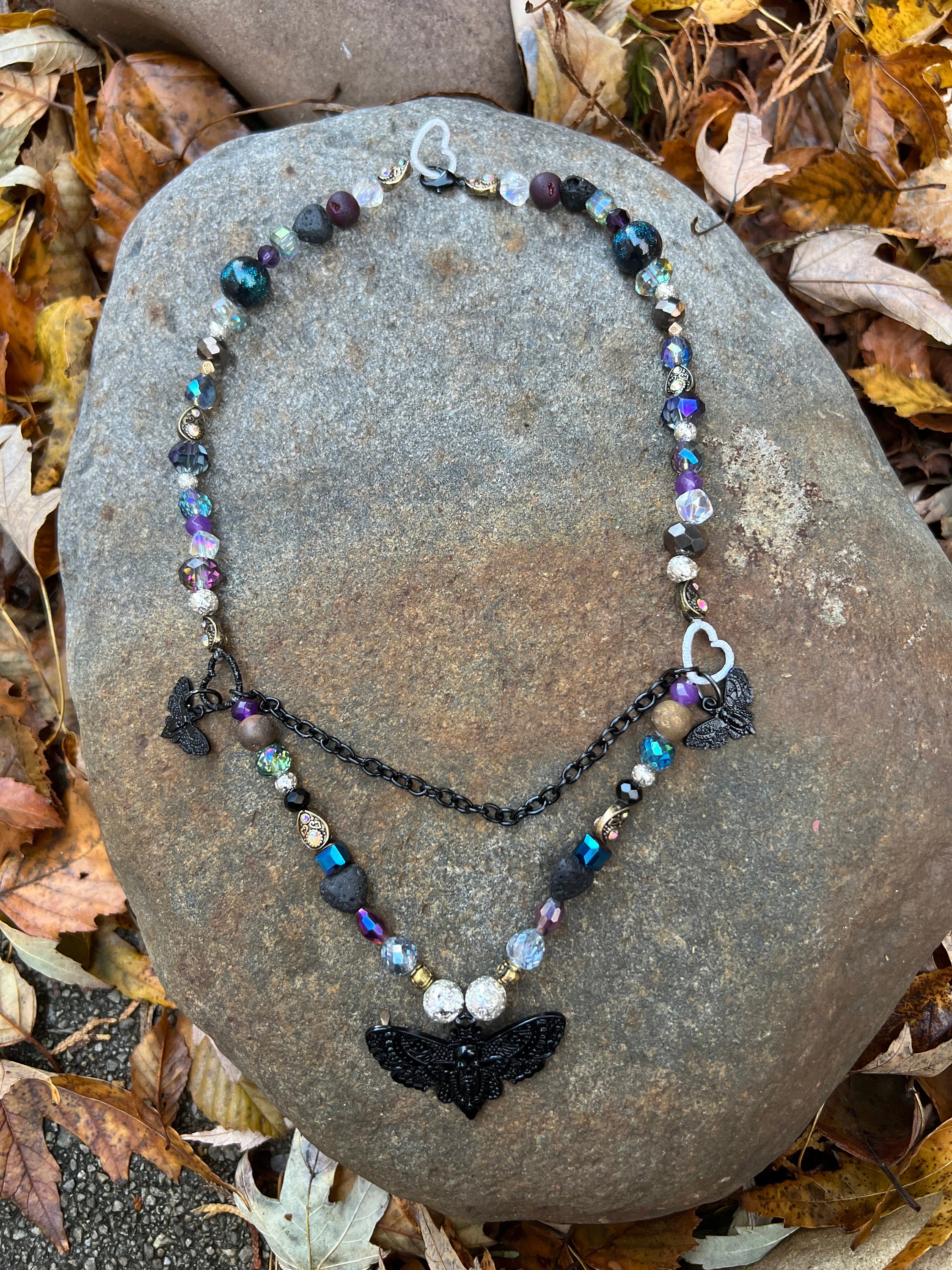 Gothic Moth Chained Necklace - Etsy