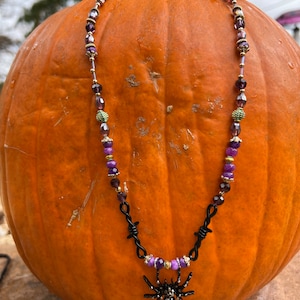 Spider Necklace Glass Beaded