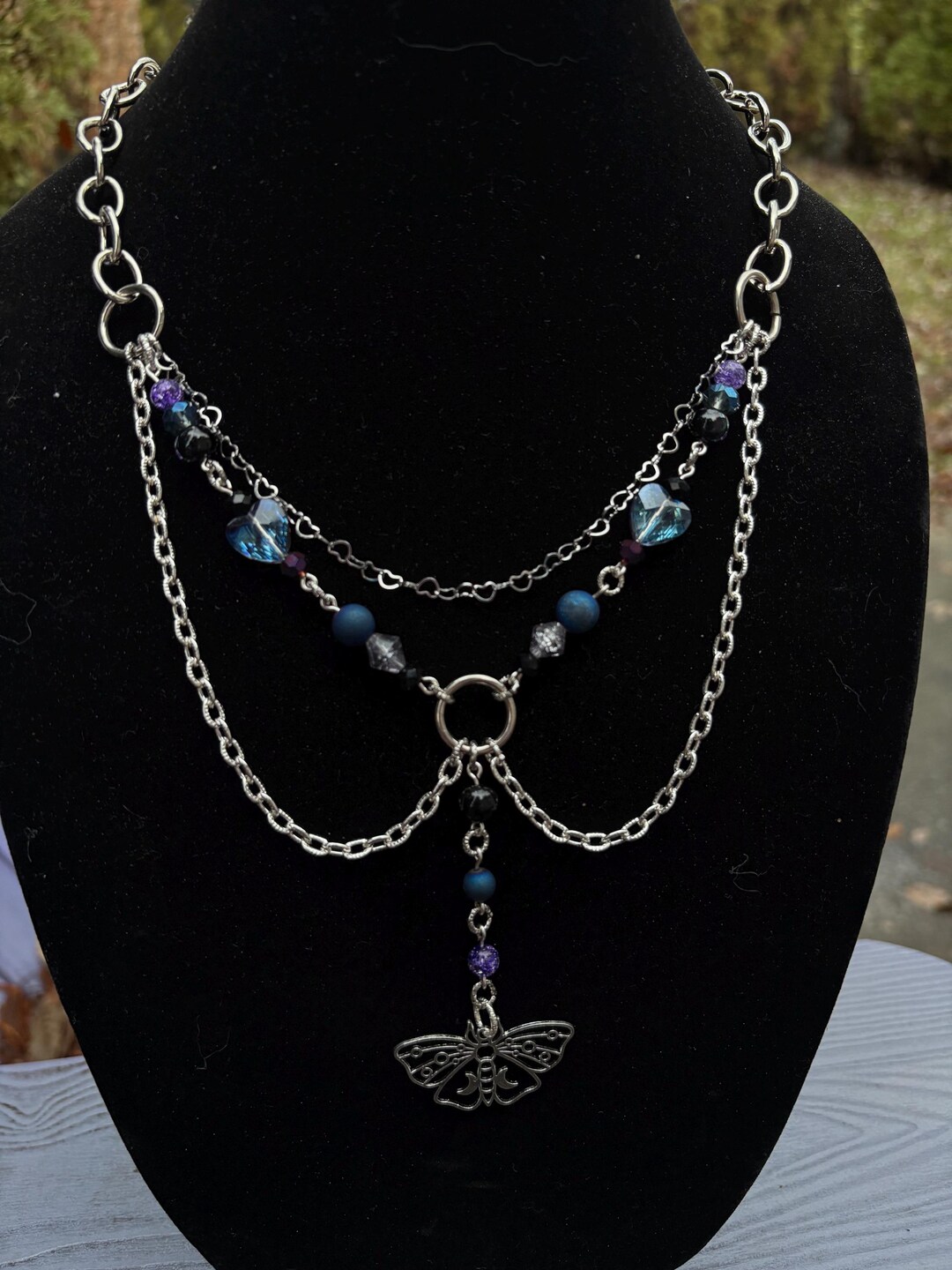 Moth Friend Layered Moth Pendant Necklace - Etsy