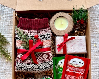 Christmas Box Employee Christmas Holiday Gift Box Small Holiday Gift Kids Christmas Tea Gift Secret Santa Gift Stocking Stuffer Hygge Cozy