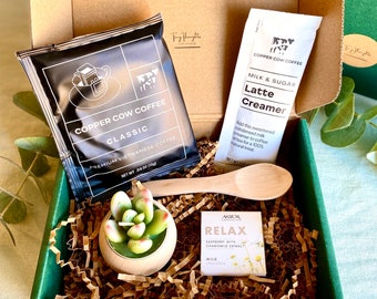 Coffee & Succulent Gift Box: Vietnamese Coffee, Latte, Candle