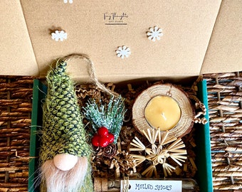 Christmas Gnome Gift Box: Mulling Spices, Candle, Ornament