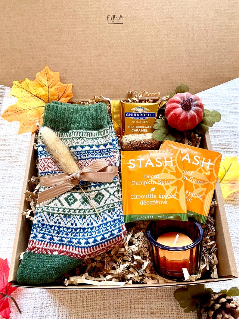 Autumn Tea Gift Box Autumn Care Package Fall Gift for Her Fall Birthday ...