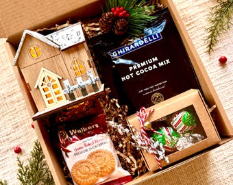 Christmas Gift Box: Hot Cocoa, Shortbread, House Decor