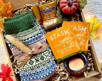 Autumn Tea Gift Box Autumn Care Package Fall Gift For Her Fall birthday Fall Gift Box Personalized Tea Gift Box Tea Lover Set Chocolate Gift