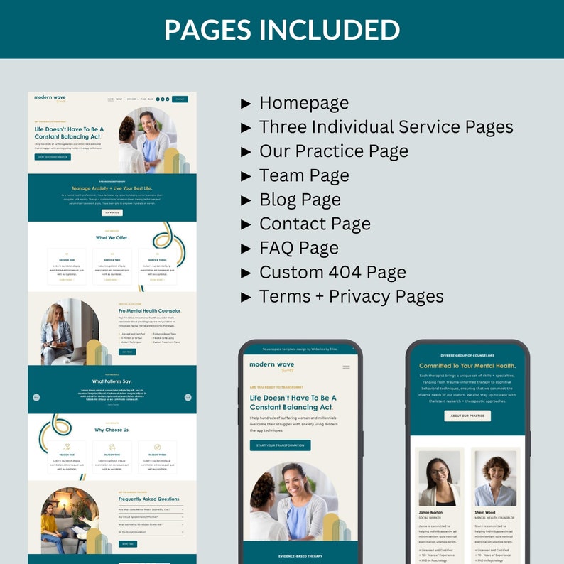 Squarespace Template For Therapist, Squarespace Templates For Therapist, Squarespace Therapist Website, Therapist Website Template, Therapist Website Template Squarespace, Therapy Website Template, Squarespace Template Therapy