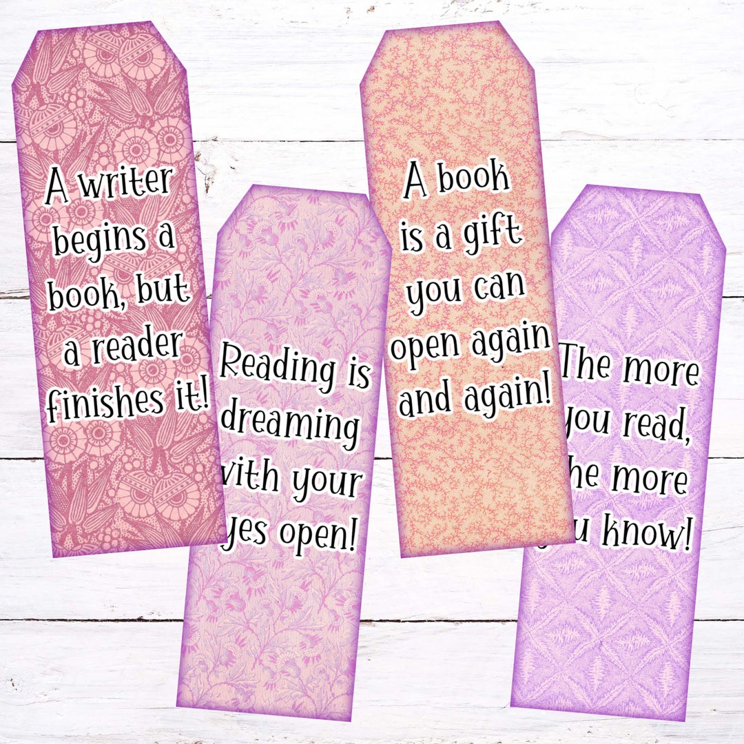 Printable Bookmarks for Book Lovers Readers With Quotes Etsy