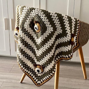 Crochet Teddy Bear Baby Blanket: Handmade Cotton Nursery Decor