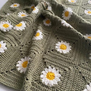 Daisy flower crochet baby blanket,Baby shower gift,Newborn crochet blanket,daisy granny stroller,crochet cotton toddler,heirloom blanket