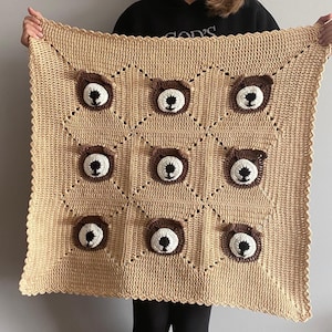 Handmade Crochet Teddy Bear Baby Blanket: Heirloom Quality
