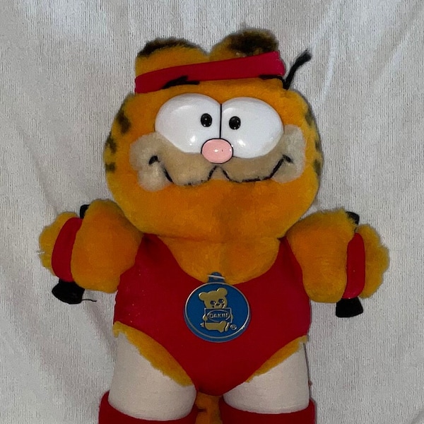 Vintage Plush Garfield the Cat in Aerobics Workout Outfit