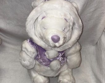 Disney Store 13” Plush Purple and White Snowball Winnie the Pooh