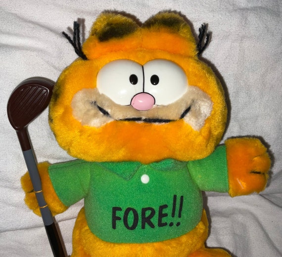 Garfield SEGA 1997 ぬいぐるみ ゴルフ Vintage Plush Garfield the Cat Golfer With Golf Club - Etsy